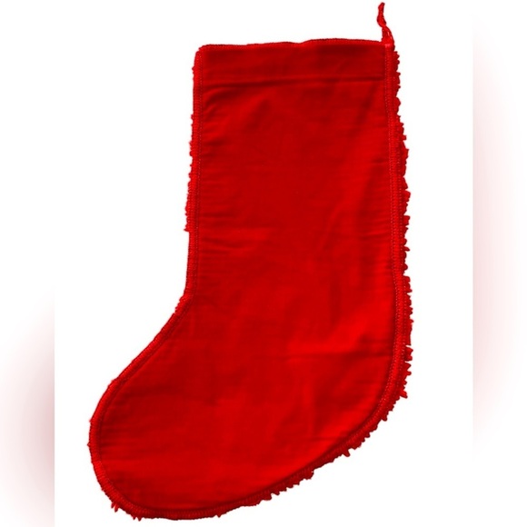 Teddy Bear Hooked Rug Christmas Stocking w/Scarf X-Large Corduroy Handmade 20" - Picture 2 of 3